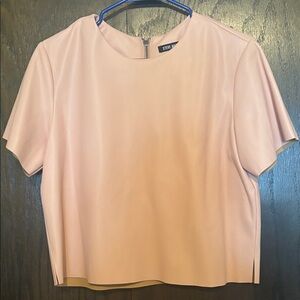 Steve Madden Ezra Blush Pink Faux Leather  Blouse